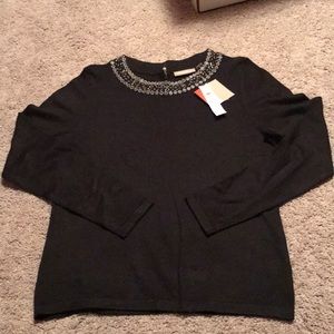 ⭐️NWT!! Croft and Barrow Black Embellished Sweater